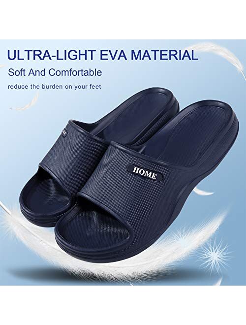 Litfun Soft Shower Shoes Slides for Women Men Lightweight Pillow Sandals Pool Bathroom Slippers