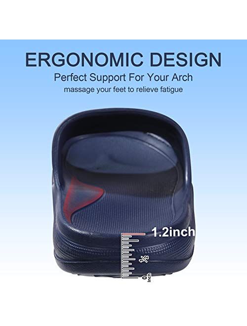 Litfun Soft Shower Shoes Slides for Women Men Lightweight Pillow Sandals Pool Bathroom Slippers