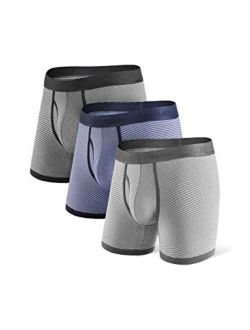 Men's Micro Modal Underwear Cotton Blend Breathable Soft Luxury Comfort Boxer Briefs in 3 Pack