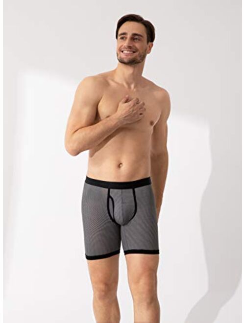 DAVID ARCHY Men's Micro Modal Underwear Cotton Blend Breathable Soft Luxury Comfort Boxer Briefs in 3 Pack