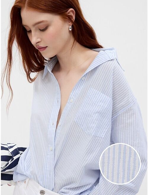 Gap Metallic Stripe Big Shirt