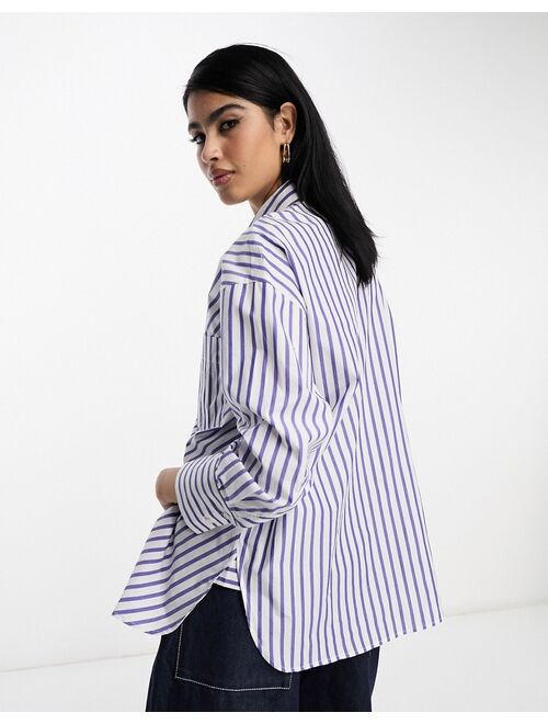 Mango striped shirt in white and blue
