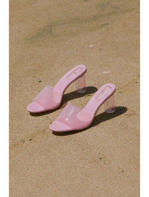 Lulus Narline Pink Lucite High Heel Slide Sandals