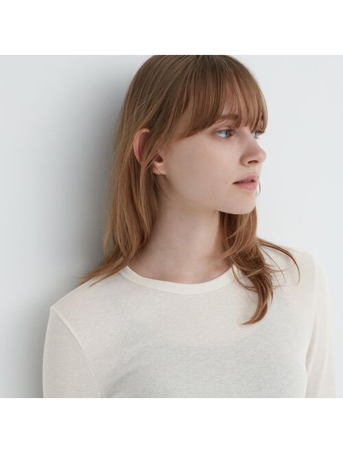 Uniqlo Sheer Jersey Crew Neck Long-Sleeve T-Shirt