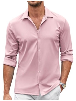 Men's Casual Button Down Shirt Wrinkle Free Shirts Long Sleeve Dress Shirt