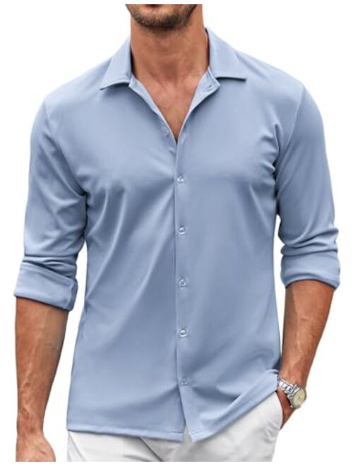 COOFANDY Men's Casual Button Down Shirt Wrinkle Free Shirts Long Sleeve Dress Shirt