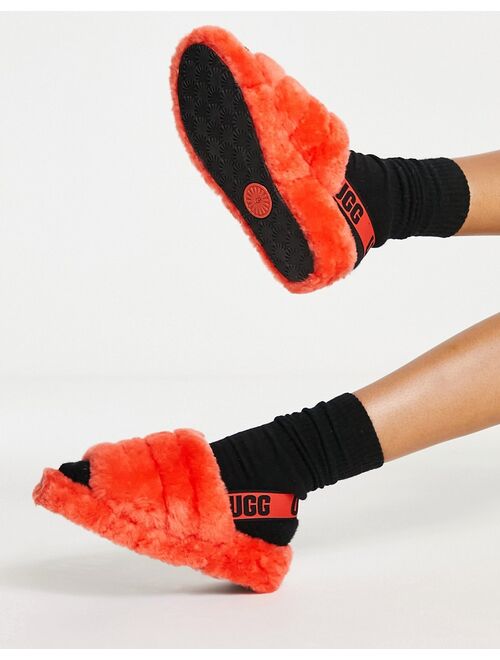 UGG Fluff Yeah slides in hazard orange