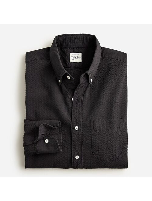 J.Crew Garment-dyed organic cotton seersucker shirt