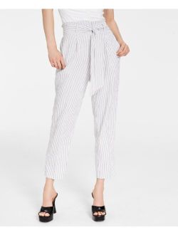 Women's Pucker-Stripe Tie-Waist Pants, Created for Macy's