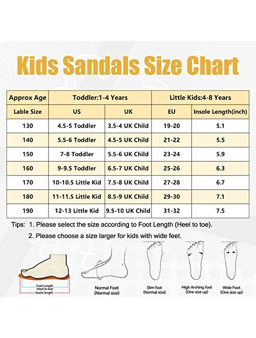 bolukets Toddler Little Kids Slides Sandals, Child Summer Open Toe Slides Sandals, Lightweight Slippers Sandals for Boys and Girls, Beach Pool Anti-slip Water Shoes Indoo