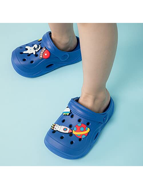 Sawimlgy Little Kids Toddler Comfort Garden Clogs Summer Water Sandals Breathable Slip On Shower Slipper Pool Beach Boys Girls Play Shoes