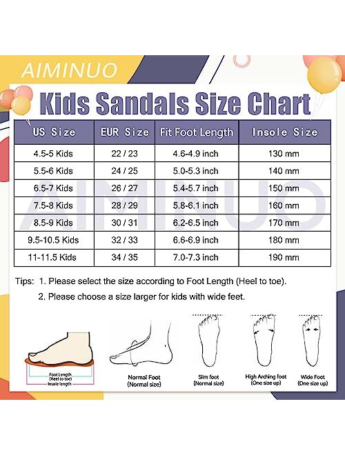 AIMINUO Toddler Little Kids Slides Sandals Summer Slip-On Sandals Shower Beach Pool Anti-slip Slippers for Kids Girls White Sandals Toddler Water Shoes for Boys Toddler S
