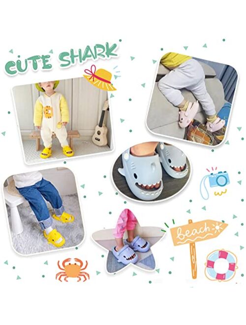 Coolloog Kids Shark Slides Toddler Girls Boys Cute Cartoon Summer Cloud Slippers Toddler Baby Non-Slip Beach Pool Shower Shoes