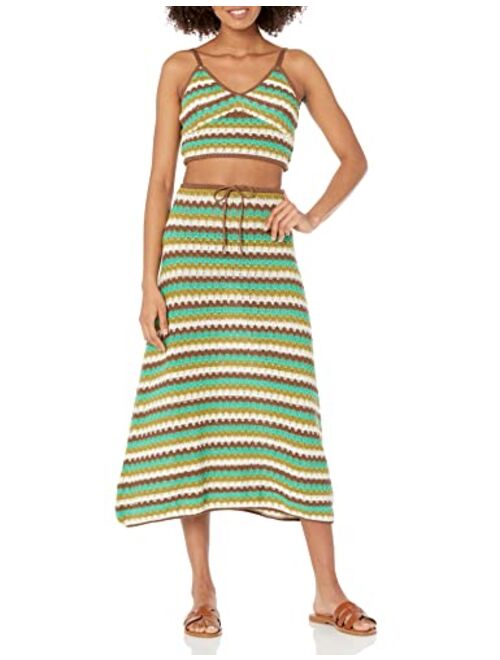 The Drop Women's Lyra Multi Color Crochet Midi Skirt