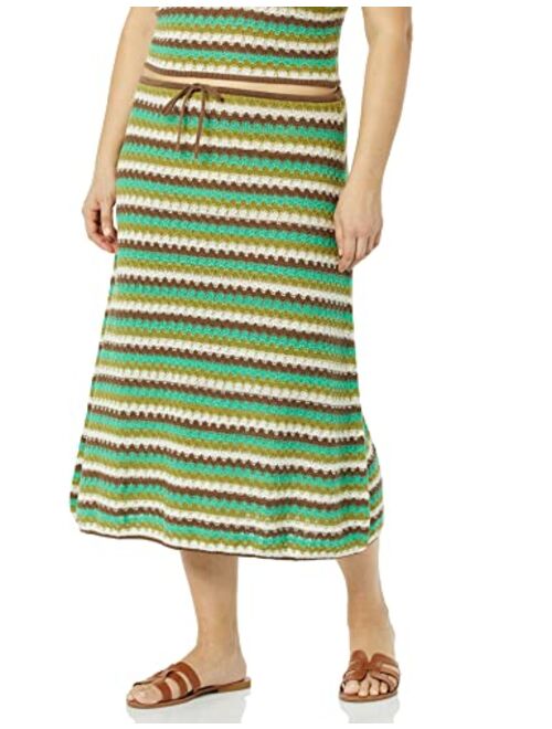 The Drop Women's Lyra Multi Color Crochet Midi Skirt
