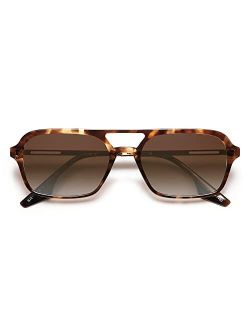 Vintage Polarized Aviator Sunglasses for Women Men 70s Retro Flat Narraw Rectangular Womens Glasses SJ2186