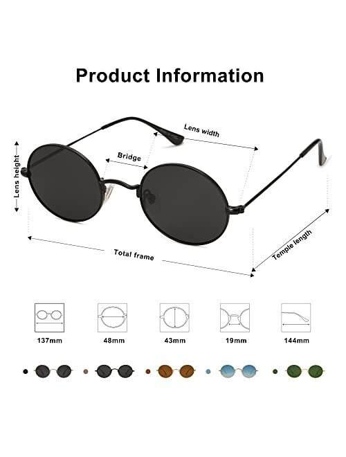 SOJOS Lennon Round Polarized Sunglasses for Men Women 70s Circle Hippie Costume Sun Glasses SJ1167