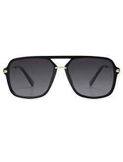 Sunglasses for Women & Men, Retro, Polycarbonate Lens, Trendy Aviator, 90s Shades SJ2229