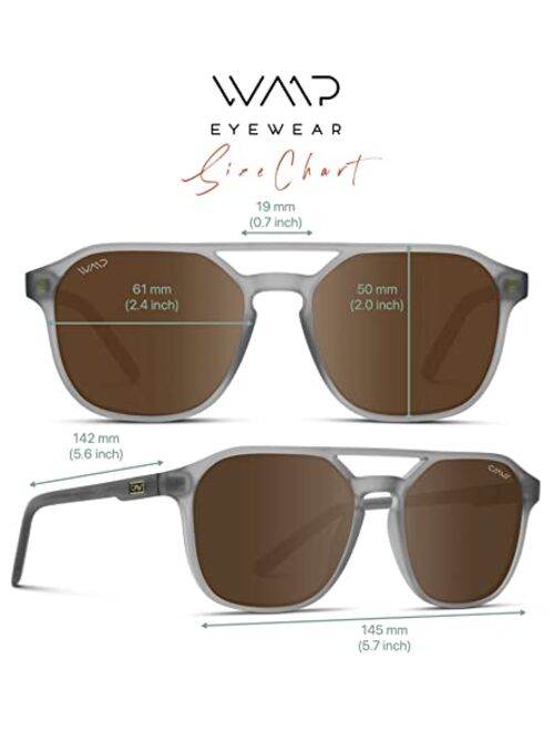 WearMe Pro Polarized Rectangular Sunglasses for Both Men and Women Featuring Unique Double Bridge