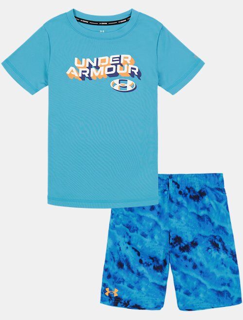 Under Armour Toddler Boys' UA Ridge Dye Short Sleeve Swim Set