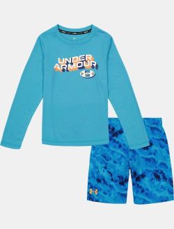 Little Boys' UA Ridge Dye Long Sleeve Swim Set