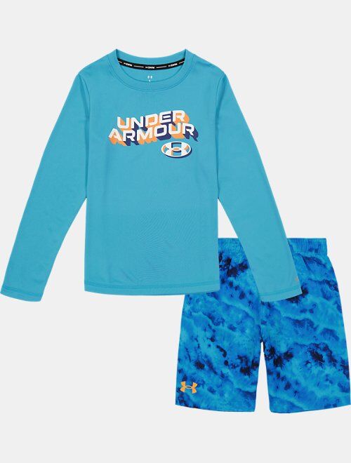 Under Armour Little Boys' UA Ridge Dye Long Sleeve Swim Set