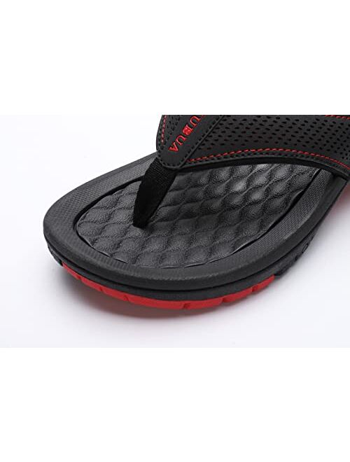 KUBUA Men's Beach Flip-Flops Water Sandals Outdoor Athletic Thong Sandal Slippers