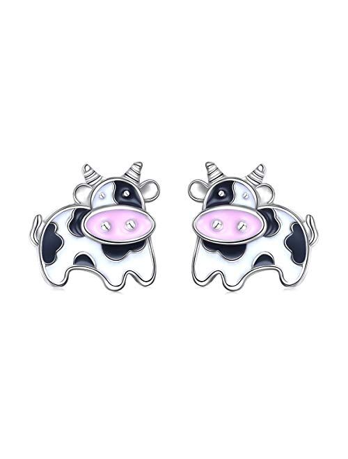 Daochong S925 Sterling Silver Cute Animal Stud Earrings for Women Girls