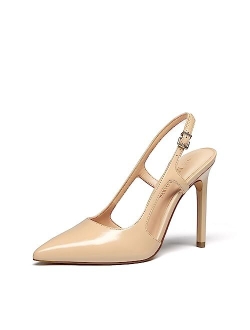 Women's Close Pointed Toe High Stiletto Heels Pump Slingback Party Prom Dress Shoes for Women