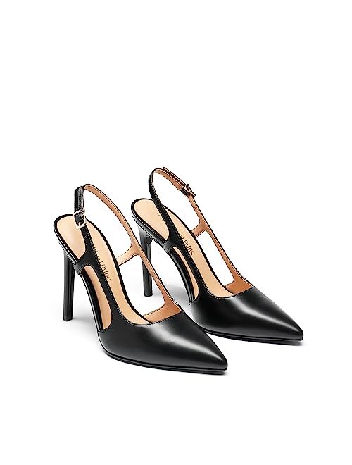 DREAM PAIRS Women's Close Pointed Toe High Stiletto Heels Pump Slingback Party Prom Dress Shoes for Women