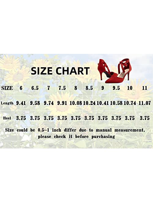 PiePieBuy Womens High Heel Pointed Toe Pumps Ankle Tie Classic Office Special Dress Party Shoes