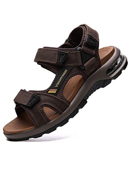 visionreast Mens Athletic Sandals Open Toe Hiking Outdoor Non-slip Sandals Air Cushion Sport Casual Beach Sandals
