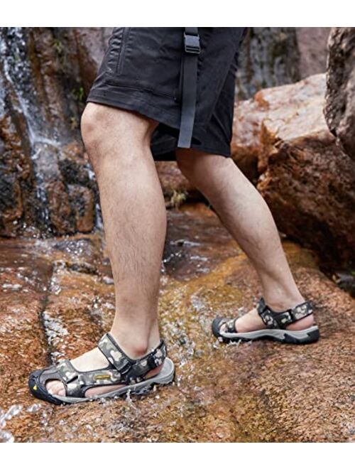 CAMEL CROWN Men's Waterproof Hiking Sandals Closed Toe Water Shoes Athletic Sport Sandals for Summer Outdoor Beach Wading Boat
