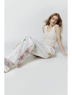 Remade Pieced Embroidered Pull-On Pant