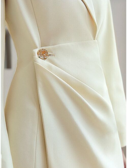 MOTF Premium Viscose Wrap Blazer Dress