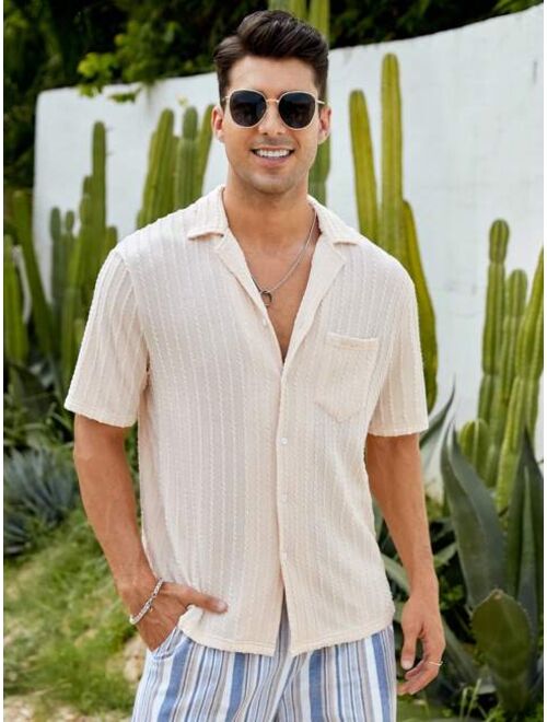 Manfinity RSRT Men Solid Pocket Patched Shirt