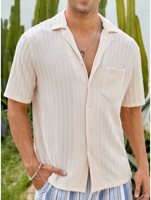 Manfinity RSRT Men Solid Pocket Patched Shirt