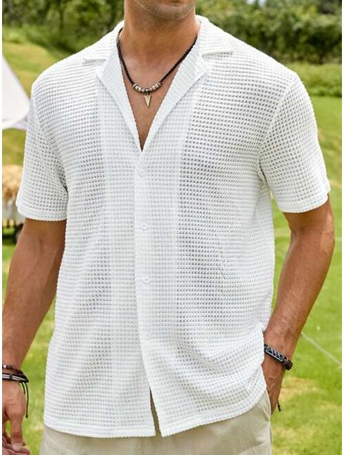 Shein Manfinity RSRT Men Solid Button Up Shirt