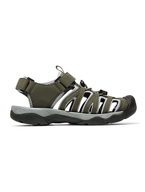 NORTIV 8 Men's Sandals, Closed Toe Athletic Sport Sandals, Mens Summer Shoes, Lightweight Trail Walking Sandals for Men