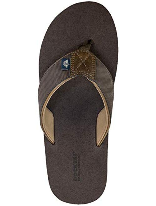 Dockers Mens Sandal Super Cushion Flip Flop, Pool and Beach Sandals, Men's sizes 7-8 to 11-12
