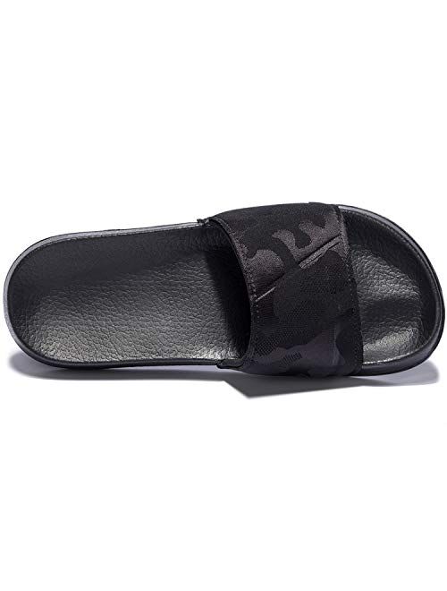 NewDenBer Men's Comfort Slide Sandals Lightweight EVA Rubber Slip on Sandals