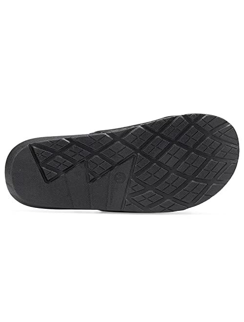 NineCiFun Men's Slides Sandals Sport Adjustable Athletic Basketball Slides For Mens Comfort Bathroom Shower Slippers Non Slip Beach Sandals