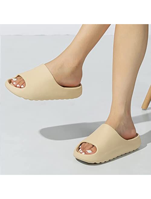 XTJSCBDSH Cloud Slides for Men and Women, Quick Drying Pillow Slippers Open Toe Thick Soft, Platform Slide Sandals