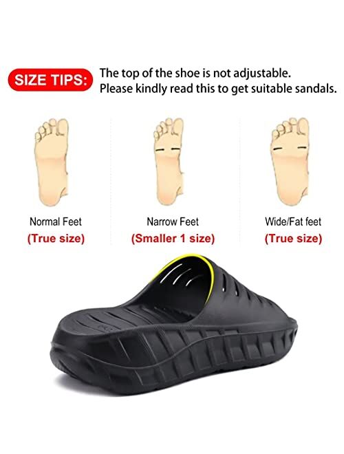 GPOS Mens Sport Recovery Sandals Plantar Fasciitis Thick Cushion Slides Sandals Lightweight Comfort Orthotic Slippers
