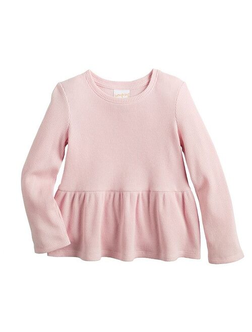 Baby & Toddler Girl Jumping Beans Thermal Long Sleeve Peplum Tee