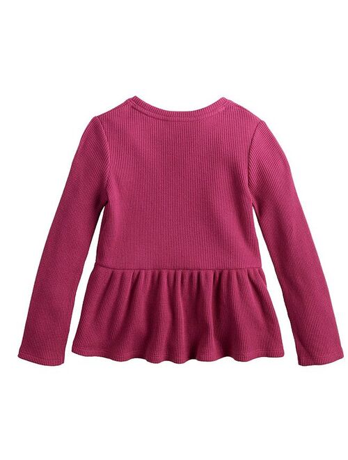 Baby & Toddler Girl Jumping Beans Thermal Long Sleeve Peplum Tee