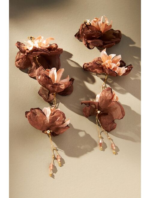 By Anthropologie Triple Flower Earrings