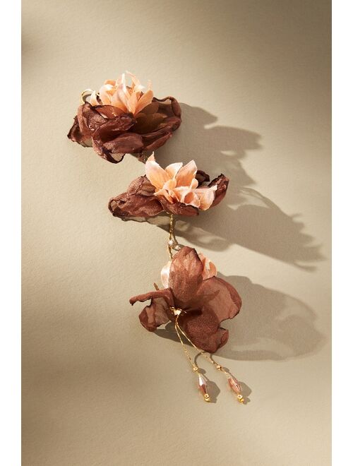 By Anthropologie Triple Flower Earrings