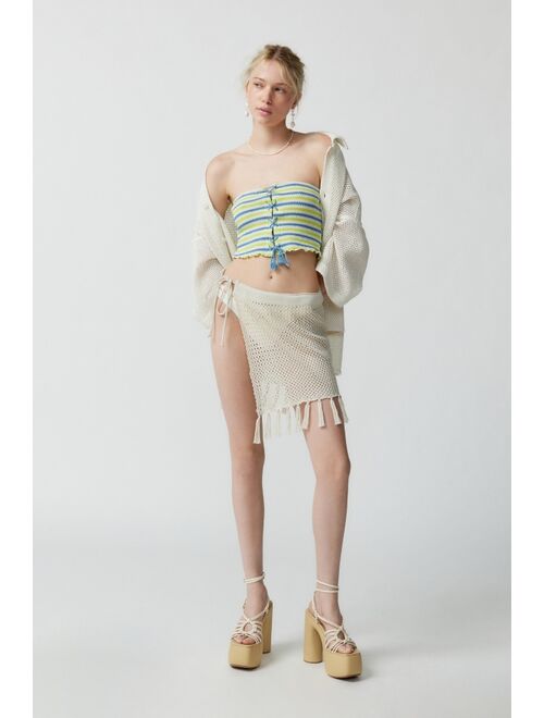 Urban outfitters Ecote Sloan Stripe Lace-Up Tube Top
