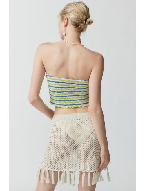 Urban outfitters Ecote Sloan Stripe Lace-Up Tube Top